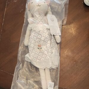 Adorable White Plush Doll with Dress